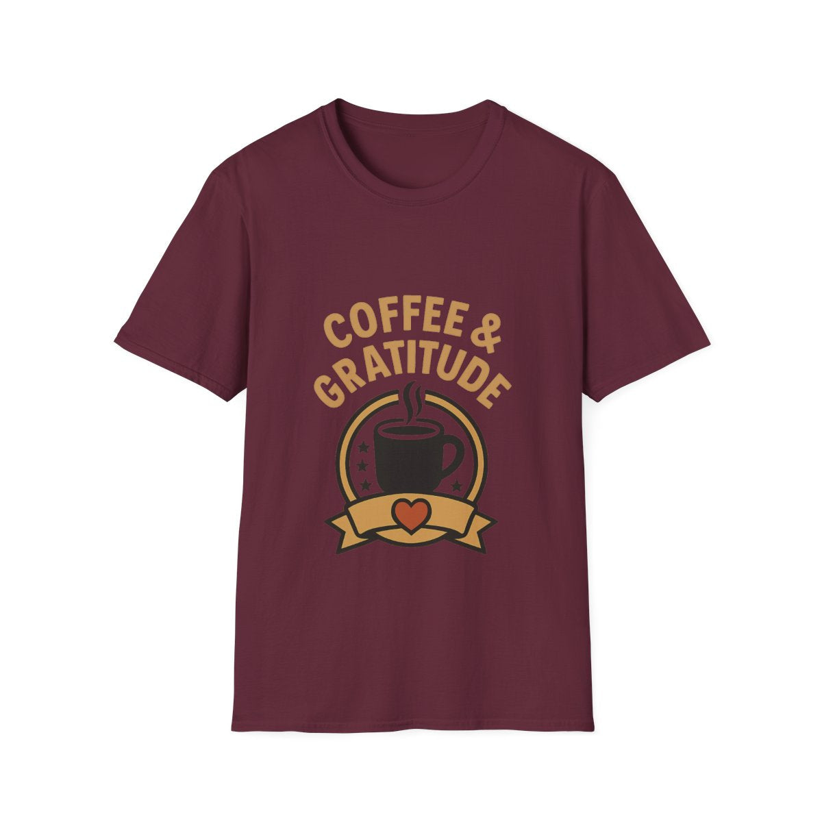 Coffee & Gratitude Shirt, Mindful Living Tee, Self Care Gift for Women, Positive Vibes T-Shirt, Grateful Heart Appreciation Top