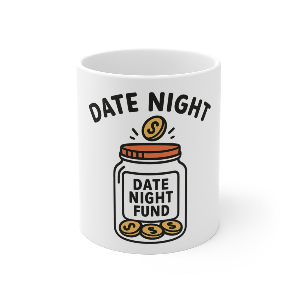 Date Night Fund Mug | Couple Savings Jar Mug | Anniversary Gift for Couples | Newlywed Gift | Date Night Ideas | Romantic Gift