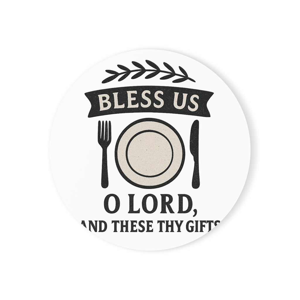 Farmhouse Table Prayer Blessing Cork Coaster Set
