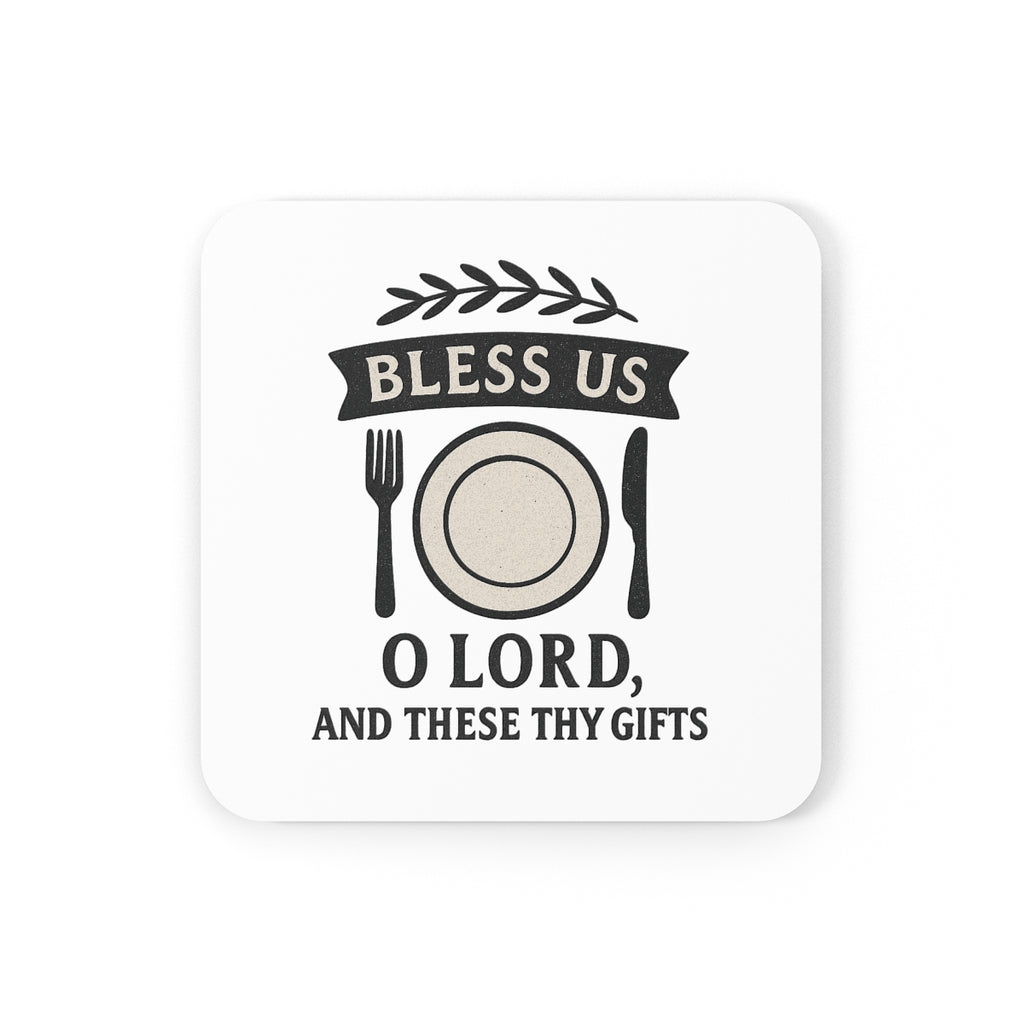 Farmhouse Table Prayer Blessing Cork Coaster Set