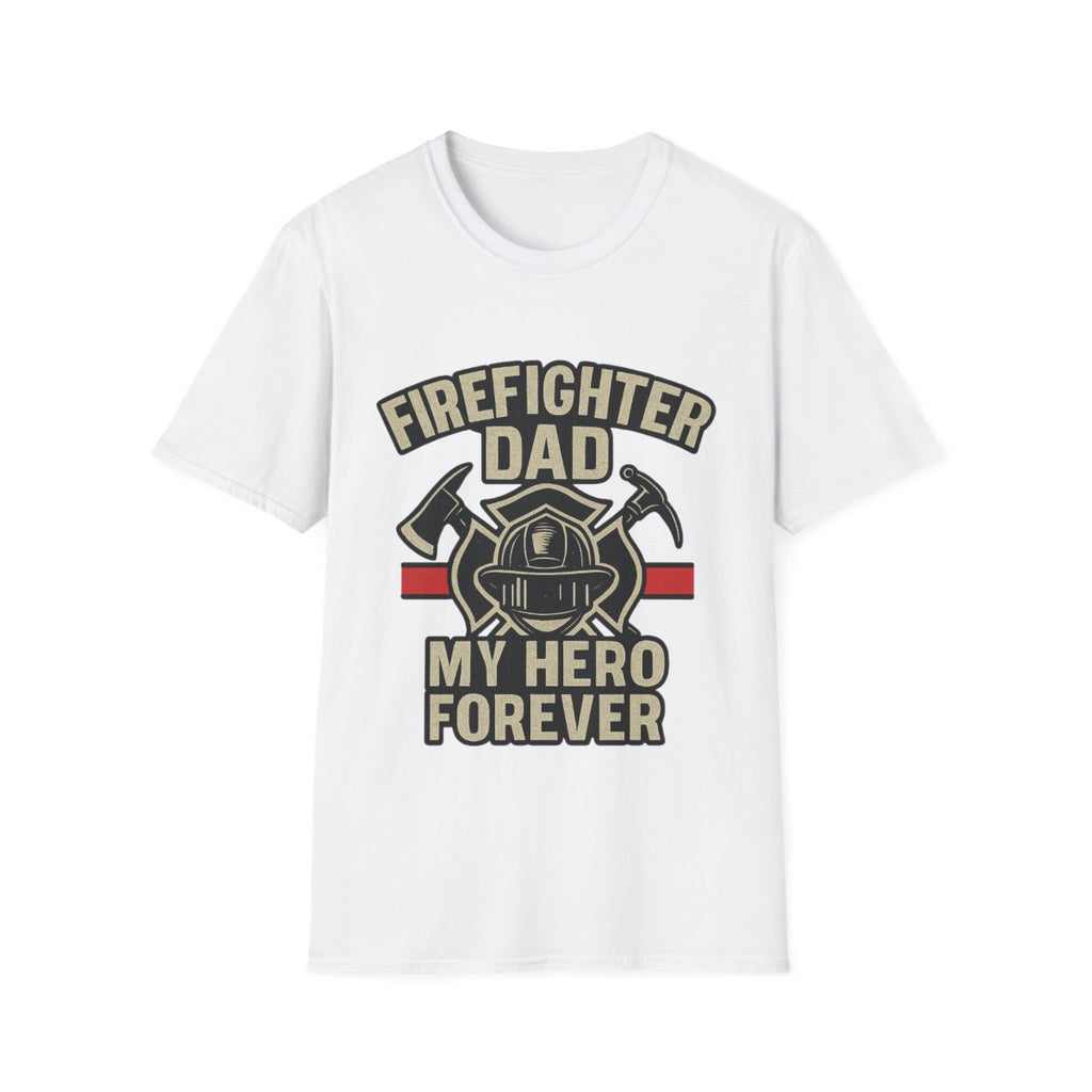 Firefighter Dad My Hero Forever Shirt Father's Day Gift Vintage Fireman Maltese Cross Thin Red Line Tee Dad Appreciation Gift