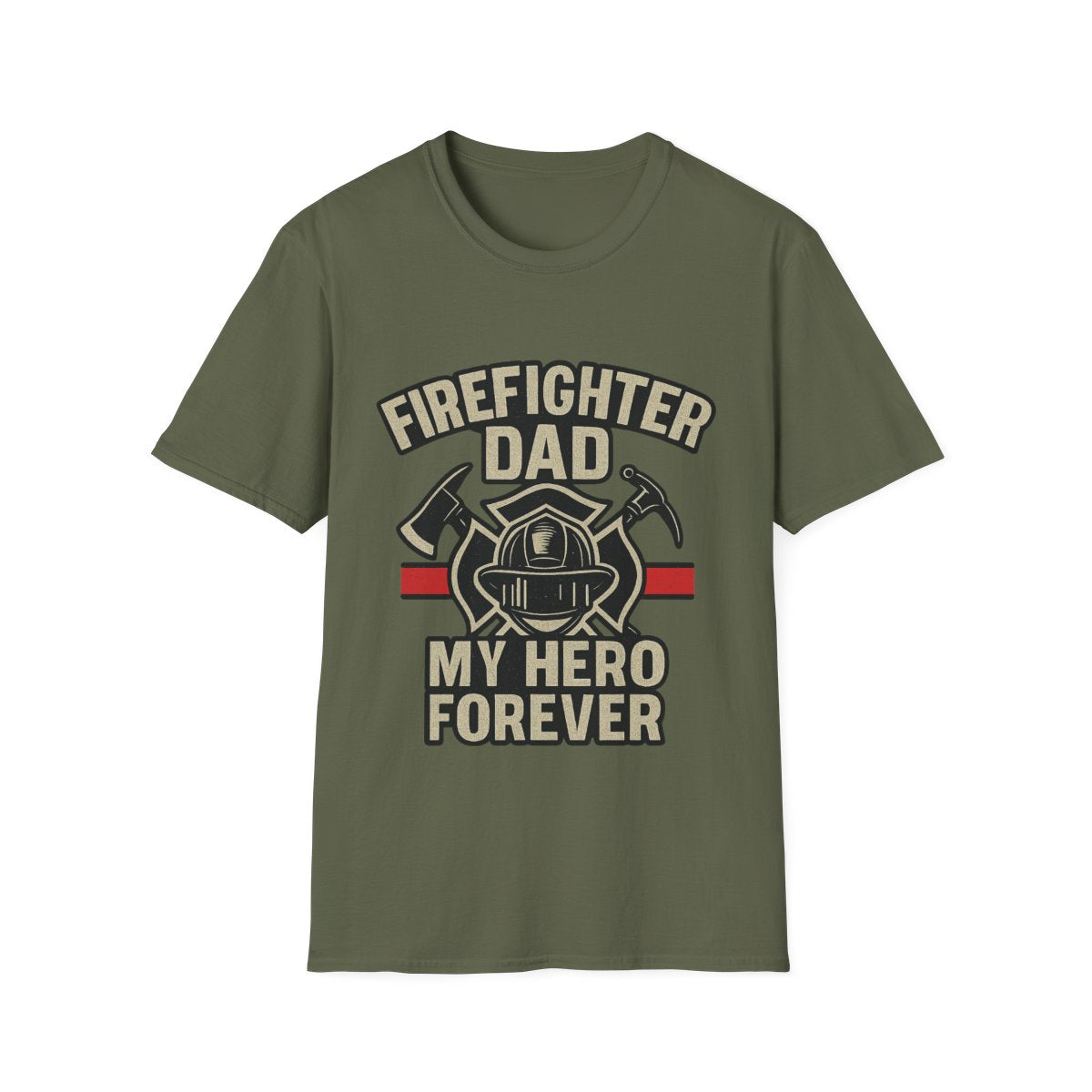Firefighter Dad My Hero Forever Shirt Father's Day Gift Vintage Fireman Maltese Cross Thin Red Line Tee Dad Appreciation Gift