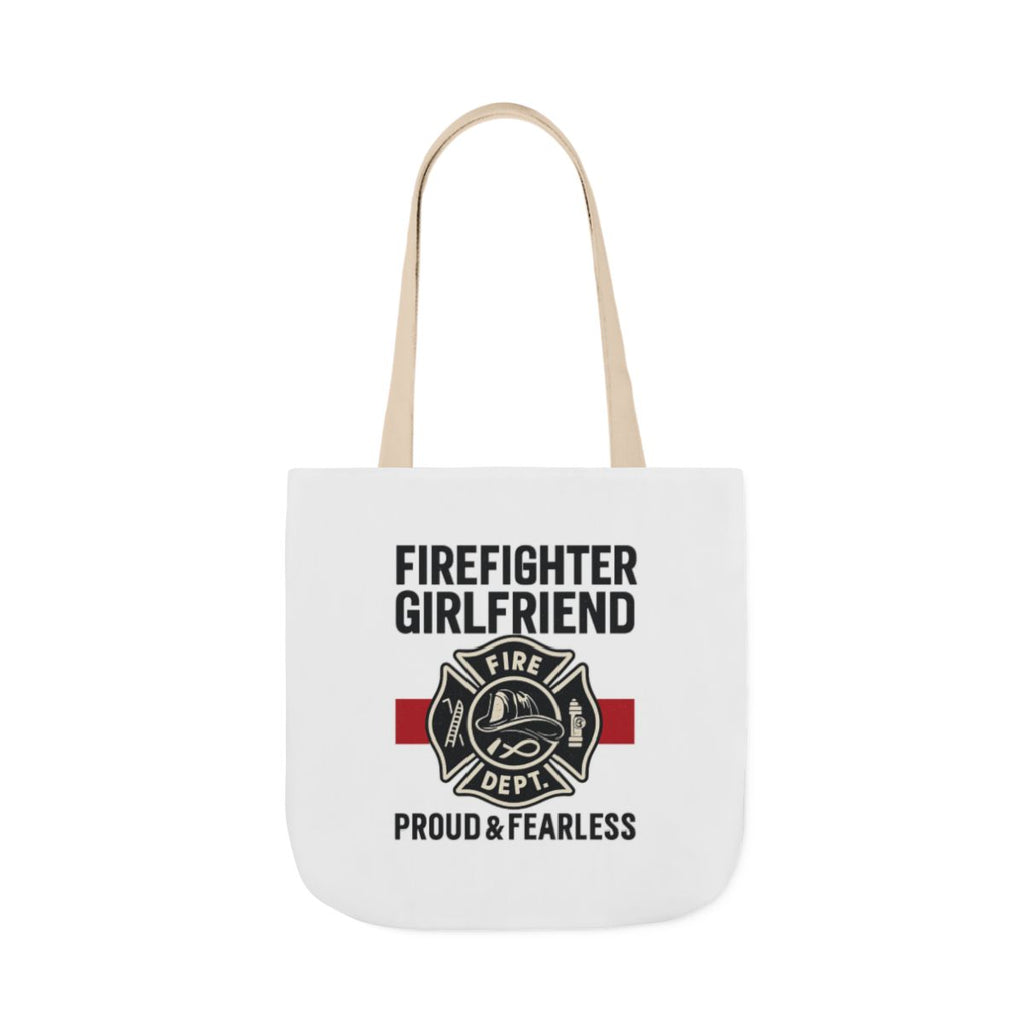Firefighter Girlfriend Tote Bag Proud & Fearless Gift Fire Department Supporter Maltese Cross Fire Wife Canvas Bag