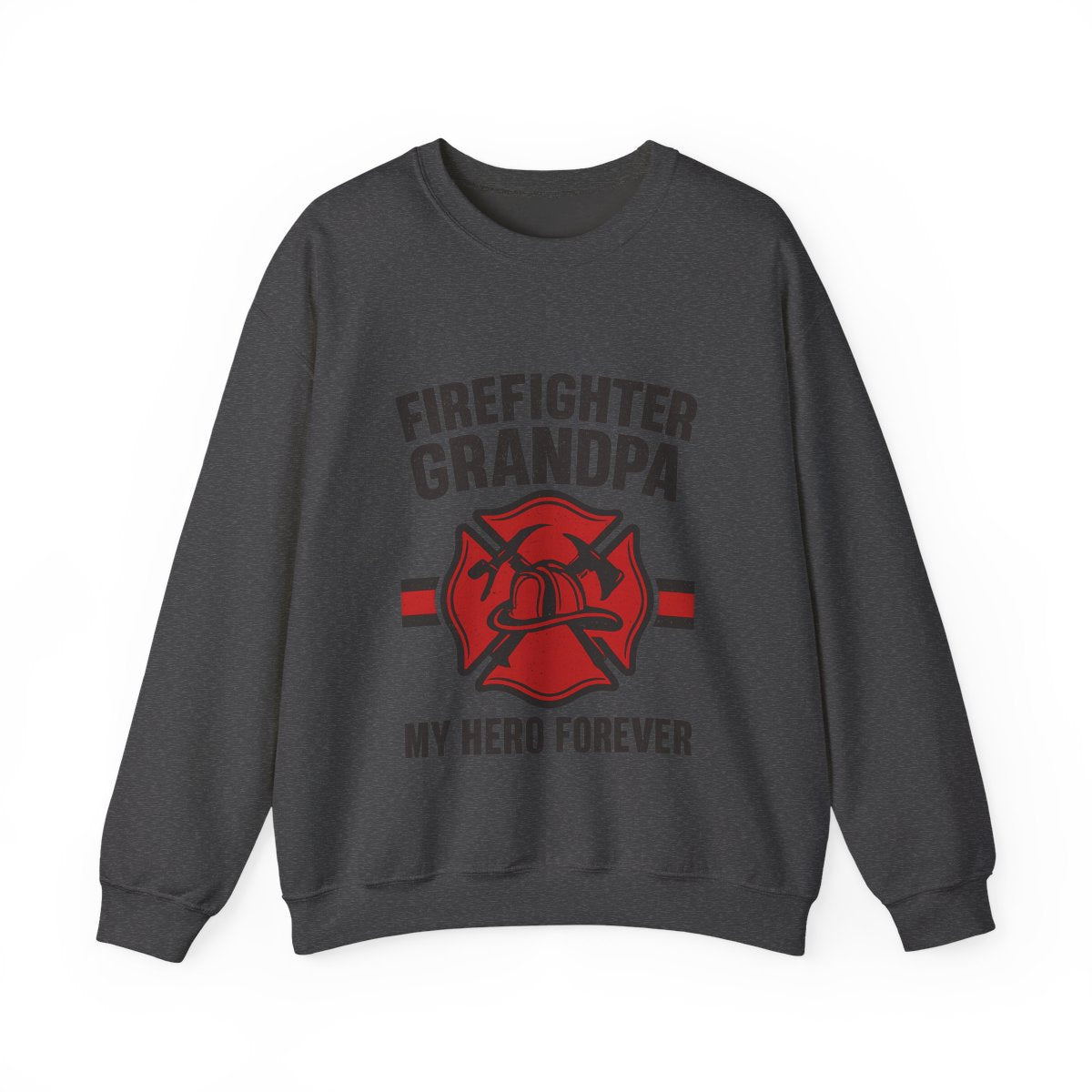 Firefighter Grandpa Sweatshirt My Hero Forever Gift Vintage Fire Station Badge Grandparents Day Fireman Grandfather Shirt