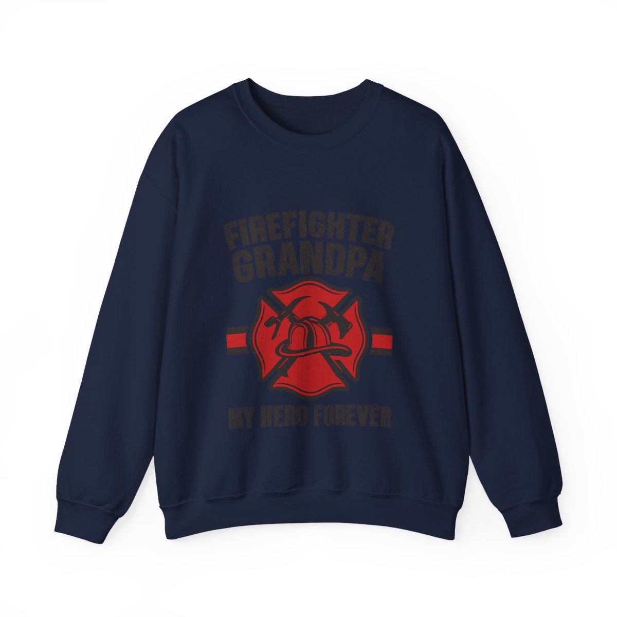 Firefighter Grandpa Sweatshirt My Hero Forever Gift Vintage Fire Station Badge Grandparents Day Fireman Grandfather Shirt