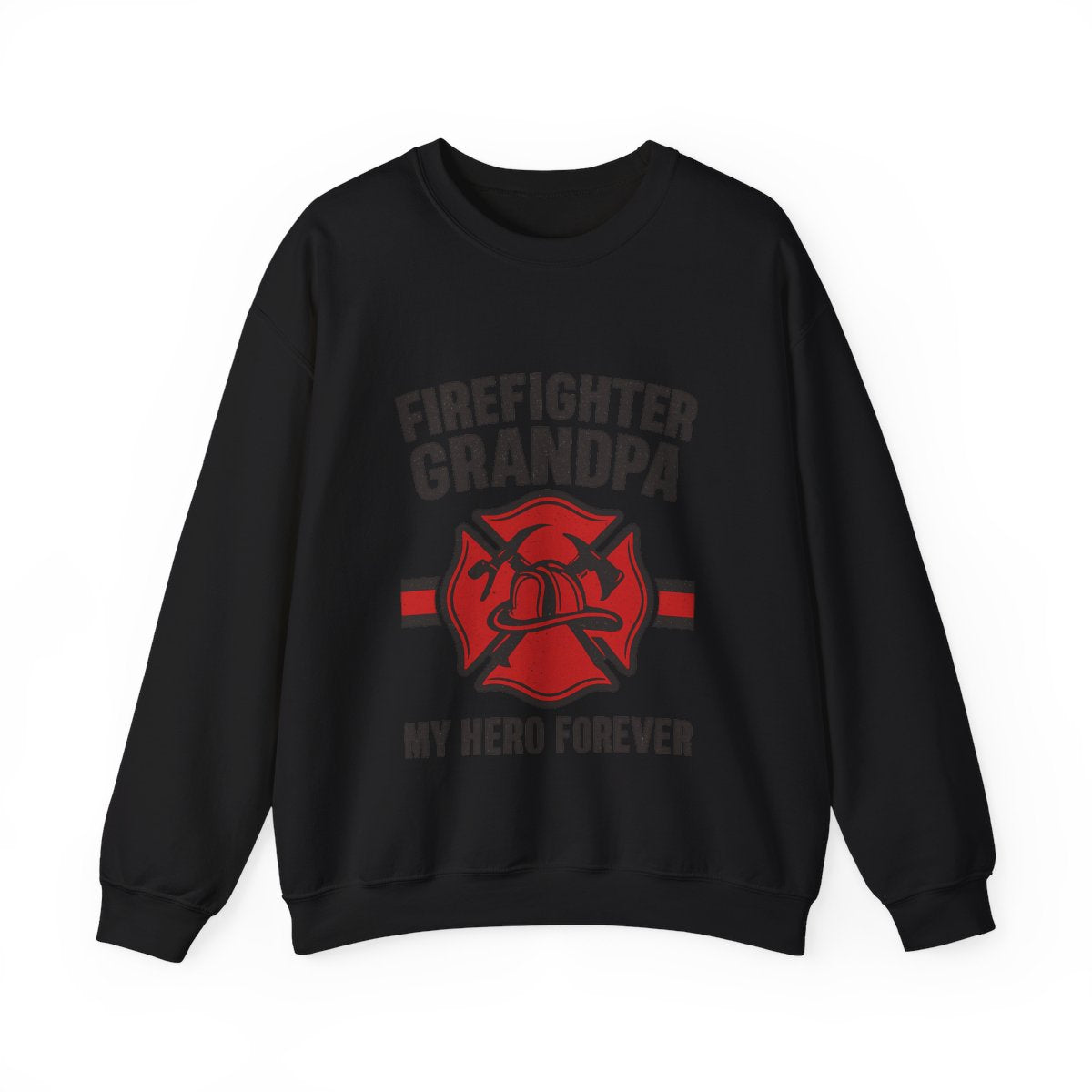 Firefighter Grandpa Sweatshirt My Hero Forever Gift Vintage Fire Station Badge Grandparents Day Fireman Grandfather Shirt