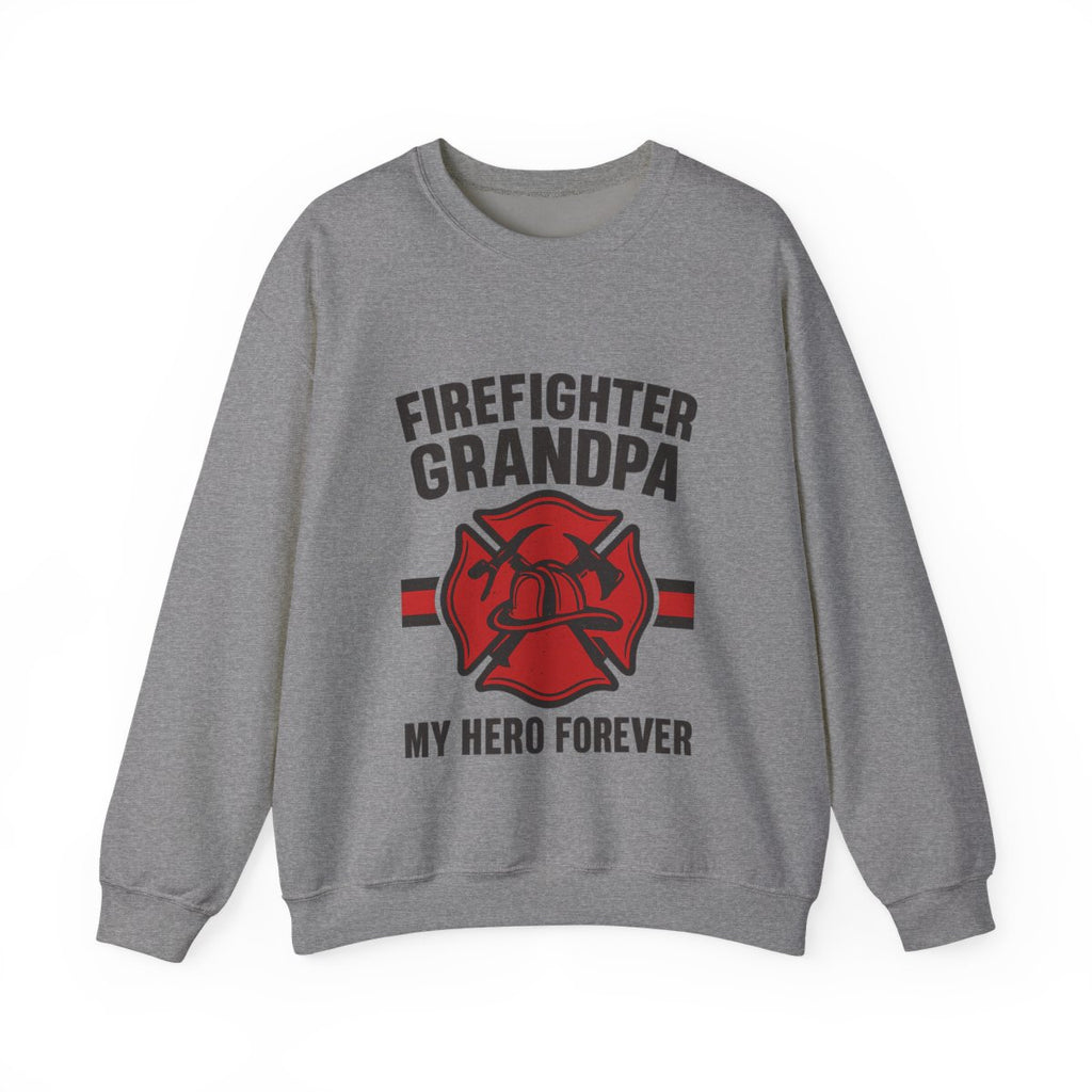 Firefighter Grandpa Sweatshirt My Hero Forever Gift Vintage Fire Station Badge Grandparents Day Fireman Grandfather Shirt