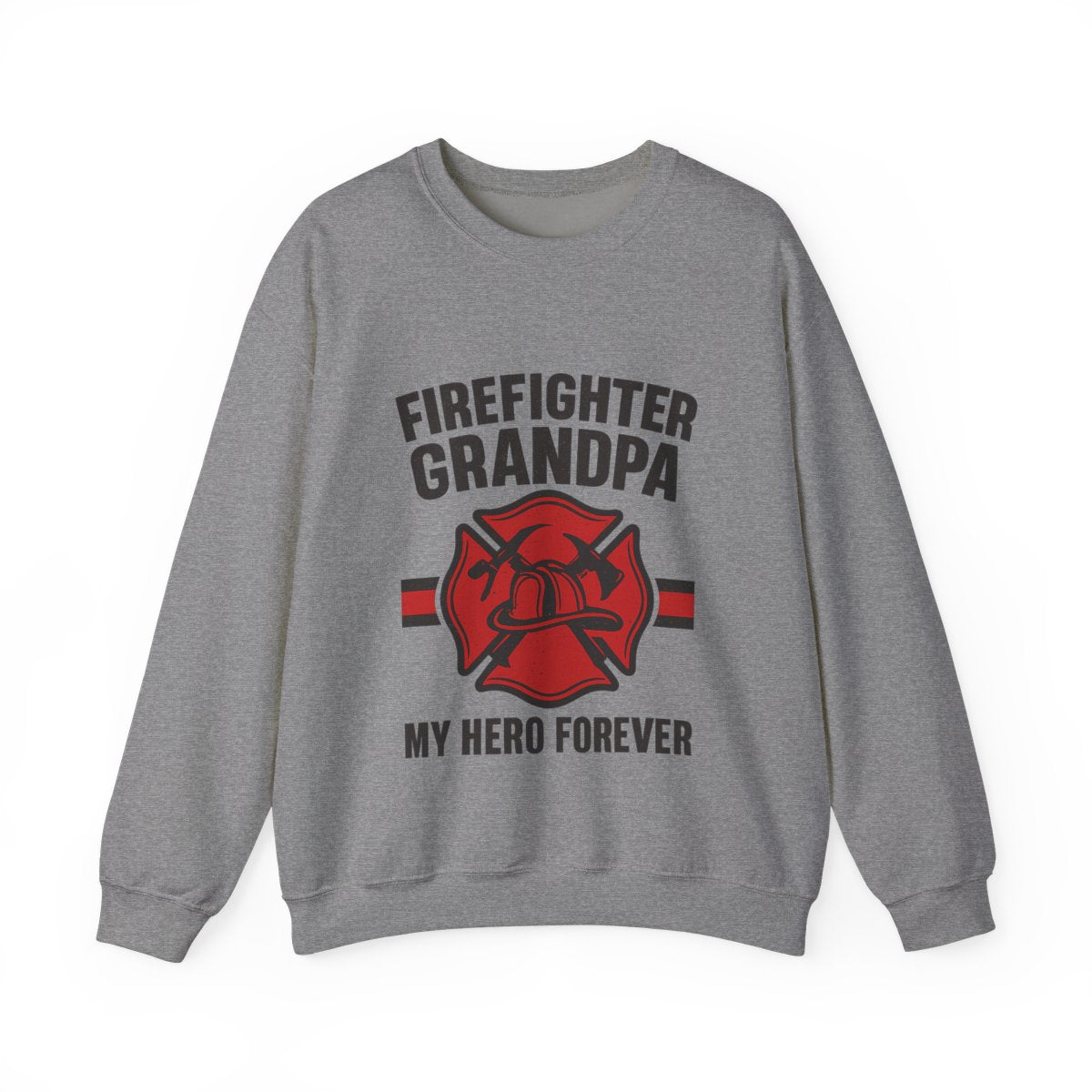 Firefighter Grandpa Sweatshirt My Hero Forever Gift Vintage Fire Station Badge Grandparents Day Fireman Grandfather Shirt