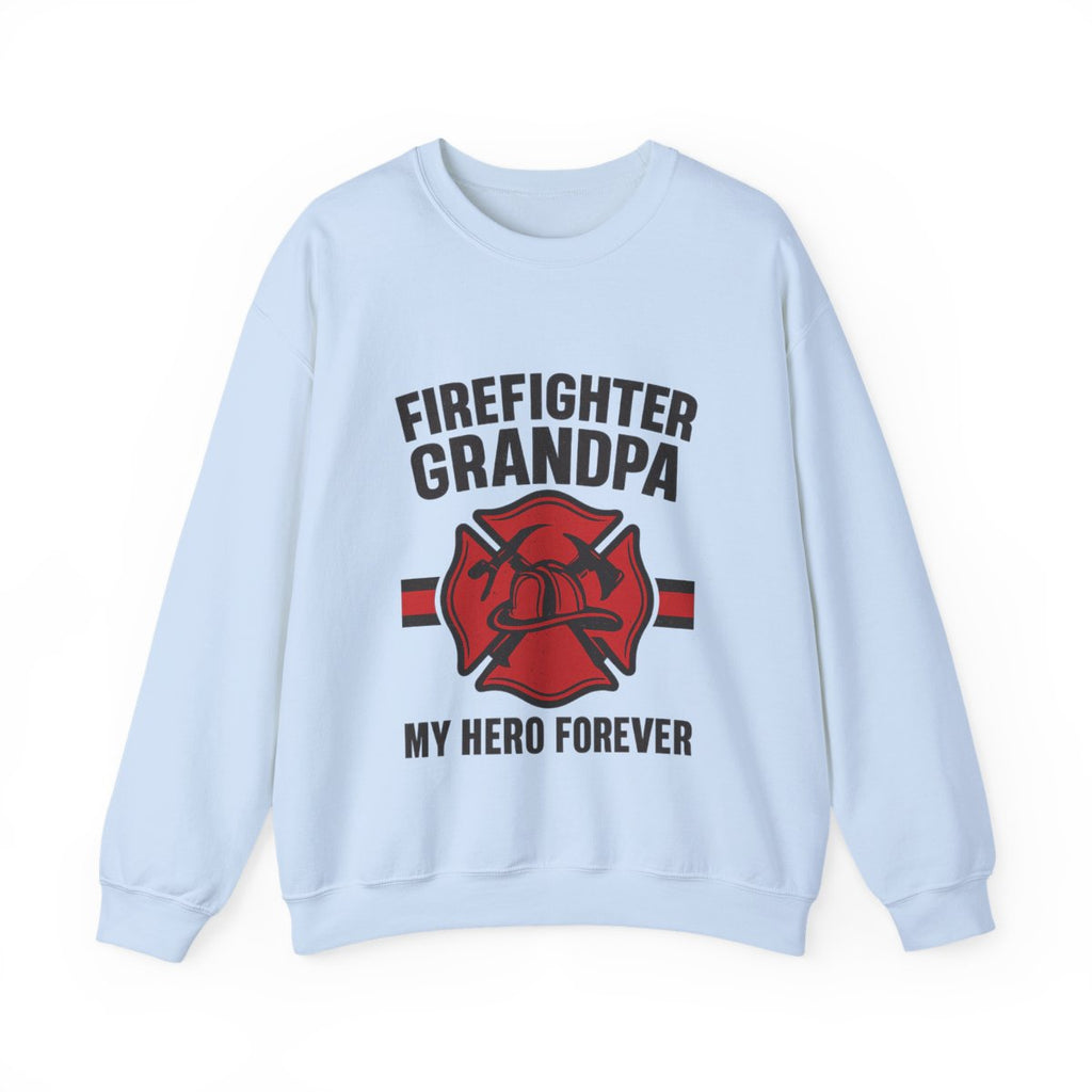Firefighter Grandpa Sweatshirt My Hero Forever Gift Vintage Fire Station Badge Grandparents Day Fireman Grandfather Shirt