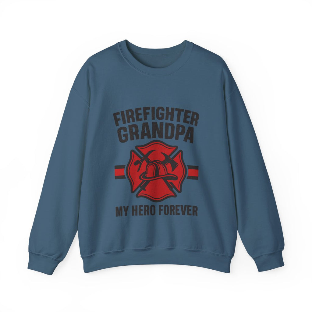 Firefighter Grandpa Sweatshirt My Hero Forever Gift Vintage Fire Station Badge Grandparents Day Fireman Grandfather Shirt