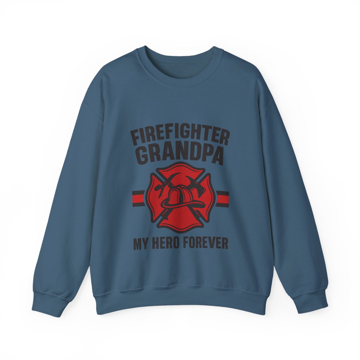 Firefighter Grandpa Sweatshirt My Hero Forever Gift Vintage Fire Station Badge Grandparents Day Fireman Grandfather Shirt
