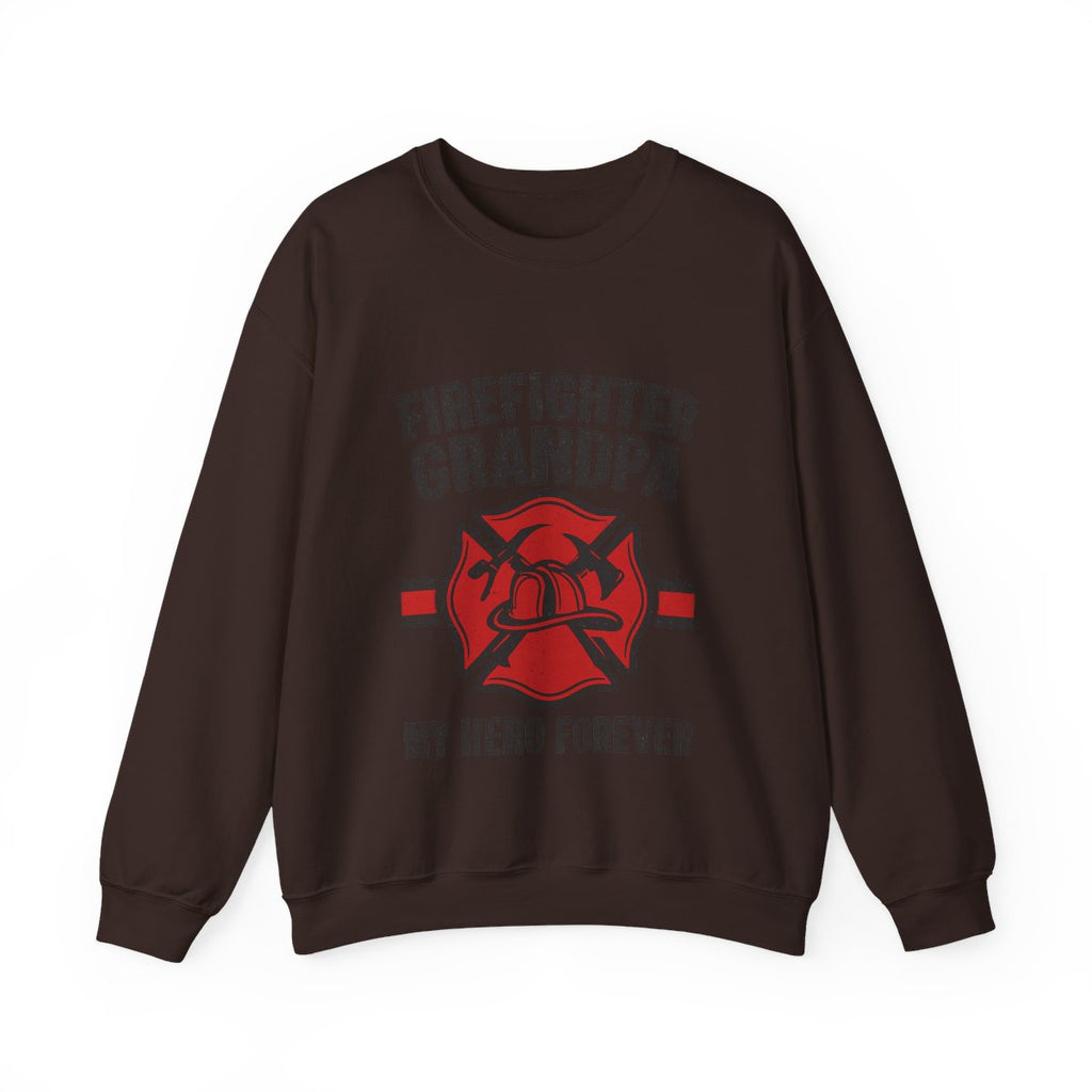 Firefighter Grandpa Sweatshirt My Hero Forever Gift Vintage Fire Station Badge Grandparents Day Fireman Grandfather Shirt