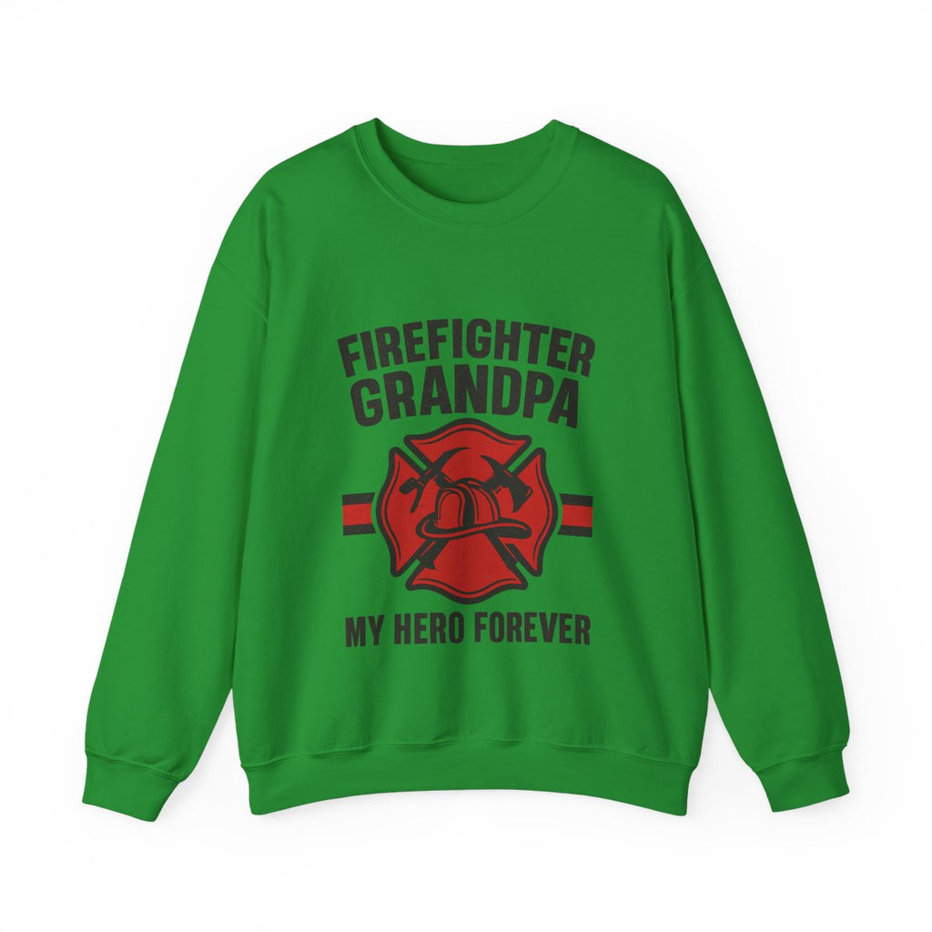 Firefighter Grandpa Sweatshirt My Hero Forever Gift Vintage Fire Station Badge Grandparents Day Fireman Grandfather Shirt