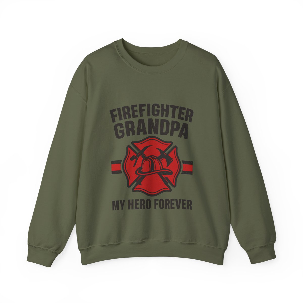 Firefighter Grandpa Sweatshirt My Hero Forever Gift Vintage Fire Station Badge Grandparents Day Fireman Grandfather Shirt