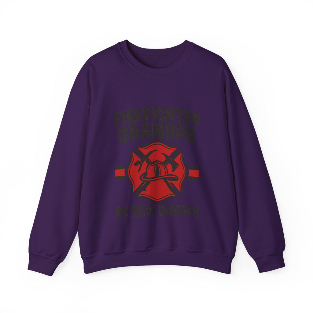 Firefighter Grandpa Sweatshirt My Hero Forever Gift Vintage Fire Station Badge Grandparents Day Fireman Grandfather Shirt