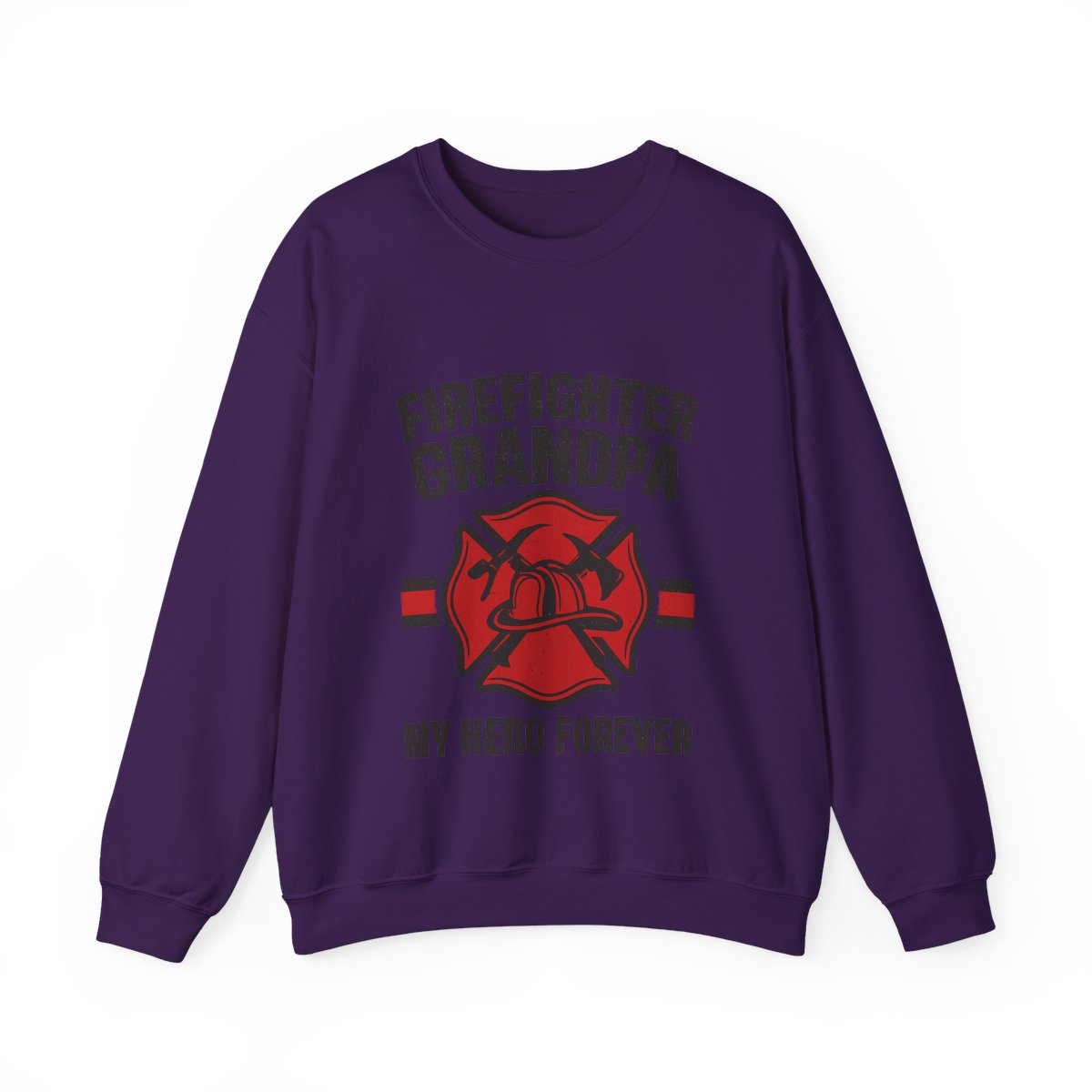 Firefighter Grandpa Sweatshirt My Hero Forever Gift Vintage Fire Station Badge Grandparents Day Fireman Grandfather Shirt