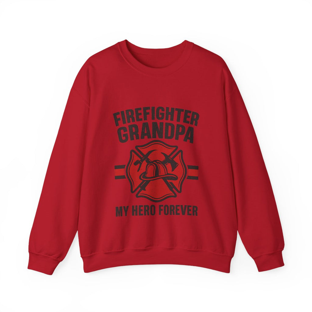 Firefighter Grandpa Sweatshirt My Hero Forever Gift Vintage Fire Station Badge Grandparents Day Fireman Grandfather Shirt