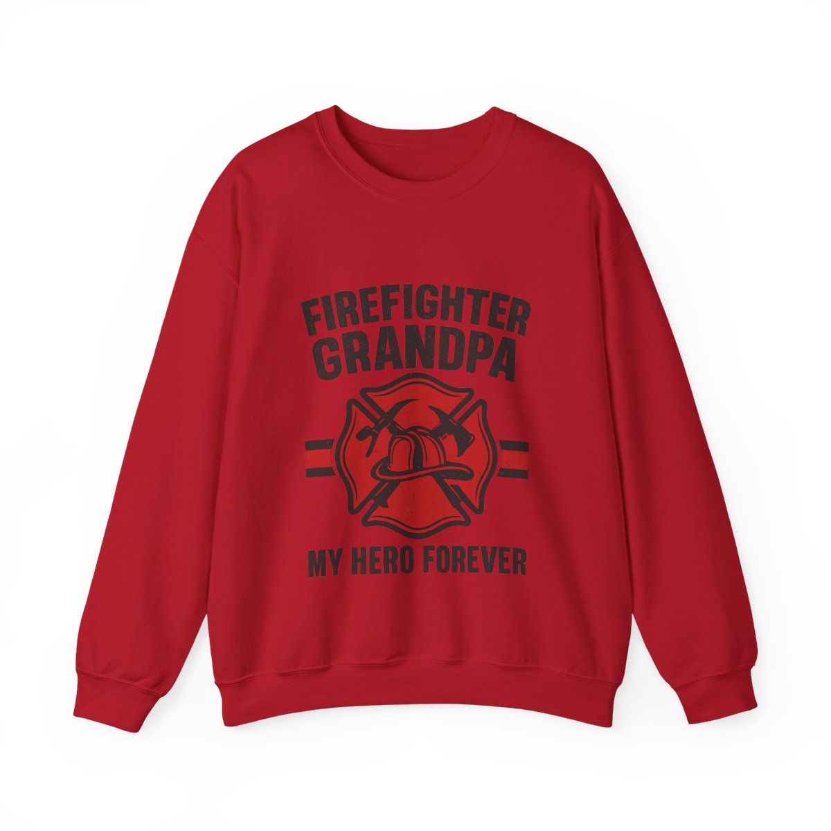 Firefighter Grandpa Sweatshirt My Hero Forever Gift Vintage Fire Station Badge Grandparents Day Fireman Grandfather Shirt