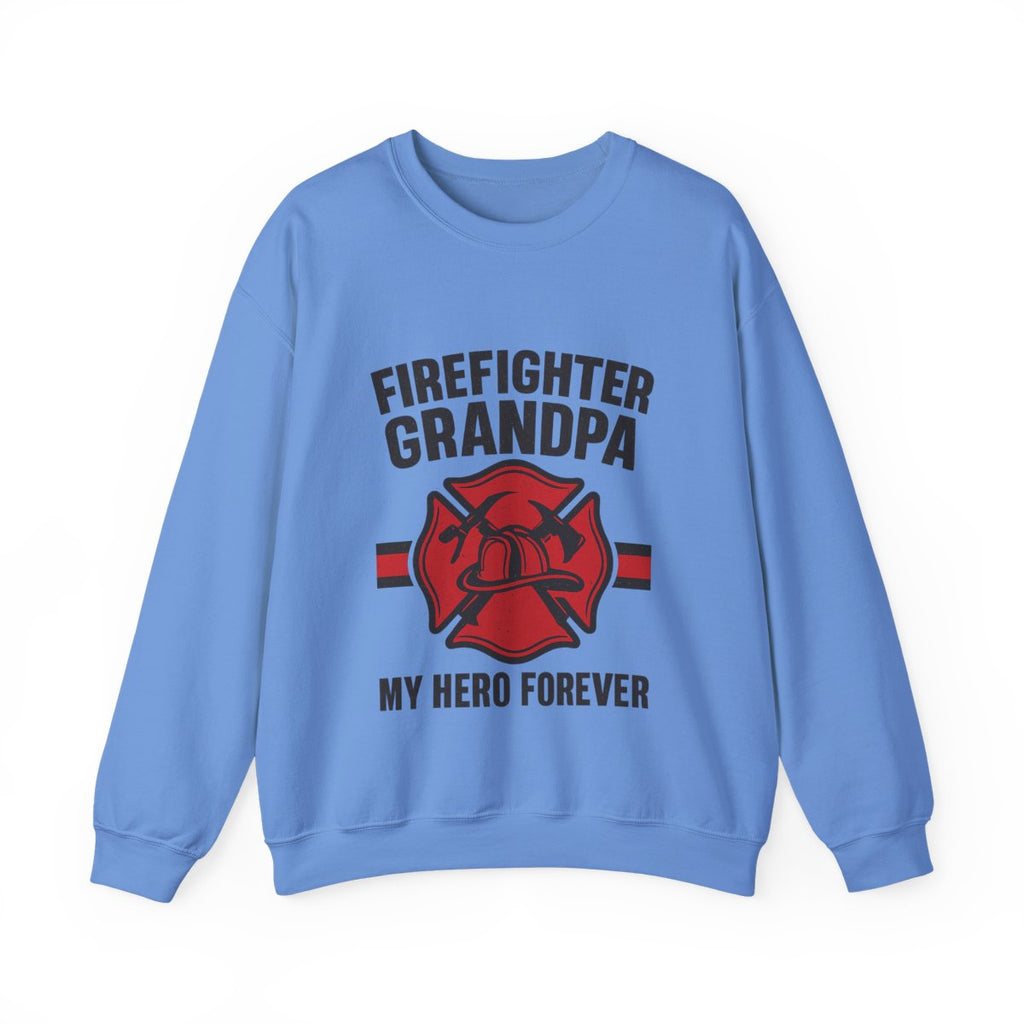 Firefighter Grandpa Sweatshirt My Hero Forever Gift Vintage Fire Station Badge Grandparents Day Fireman Grandfather Shirt