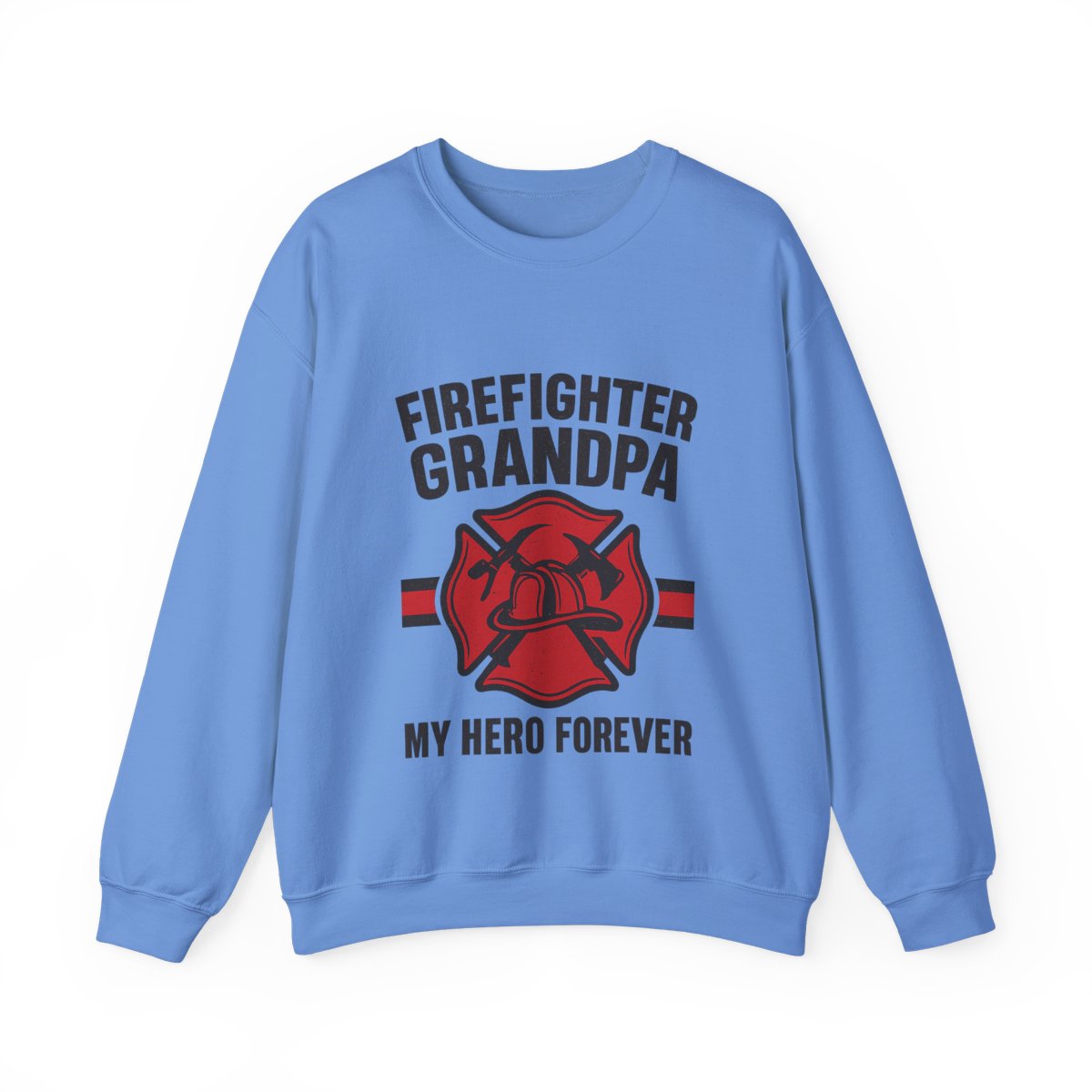 Firefighter Grandpa Sweatshirt My Hero Forever Gift Vintage Fire Station Badge Grandparents Day Fireman Grandfather Shirt