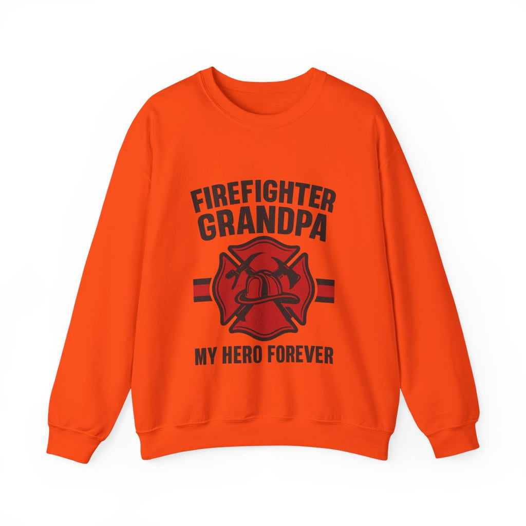 Firefighter Grandpa Sweatshirt My Hero Forever Gift Vintage Fire Station Badge Grandparents Day Fireman Grandfather Shirt