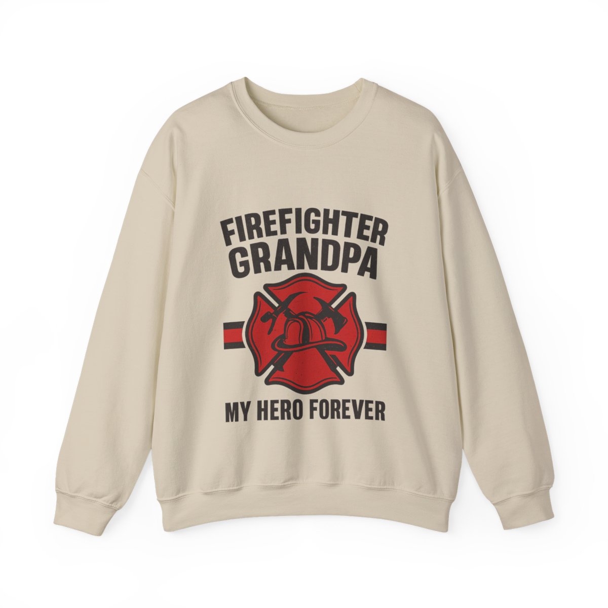 Firefighter Grandpa Sweatshirt My Hero Forever Gift Vintage Fire Station Badge Grandparents Day Fireman Grandfather Shirt
