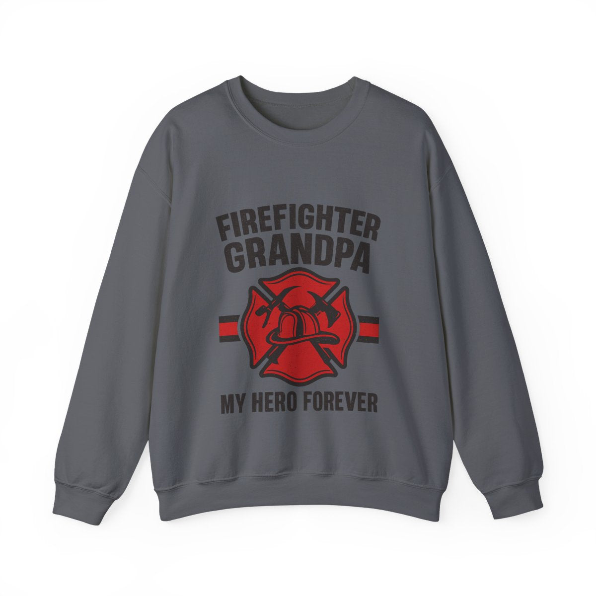 Firefighter Grandpa Sweatshirt My Hero Forever Gift Vintage Fire Station Badge Grandparents Day Fireman Grandfather Shirt
