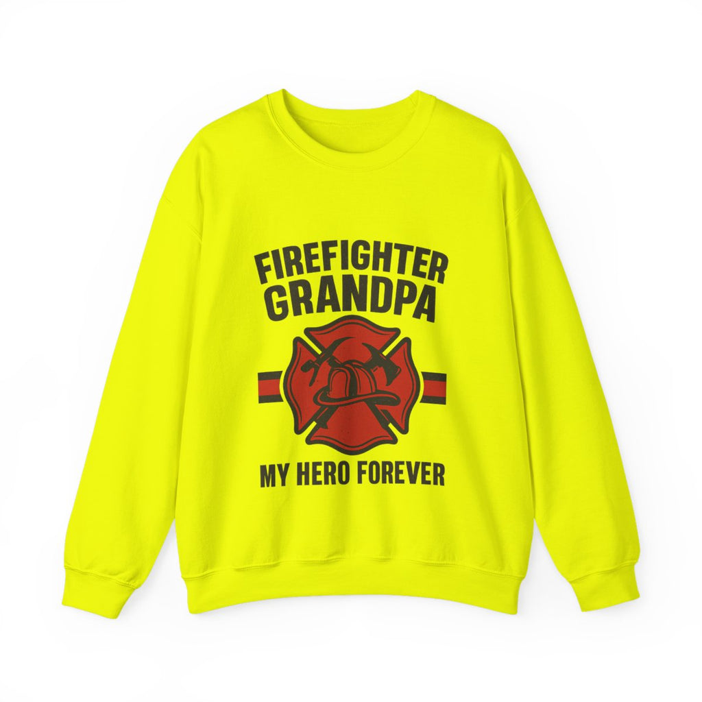 Firefighter Grandpa Sweatshirt My Hero Forever Gift Vintage Fire Station Badge Grandparents Day Fireman Grandfather Shirt