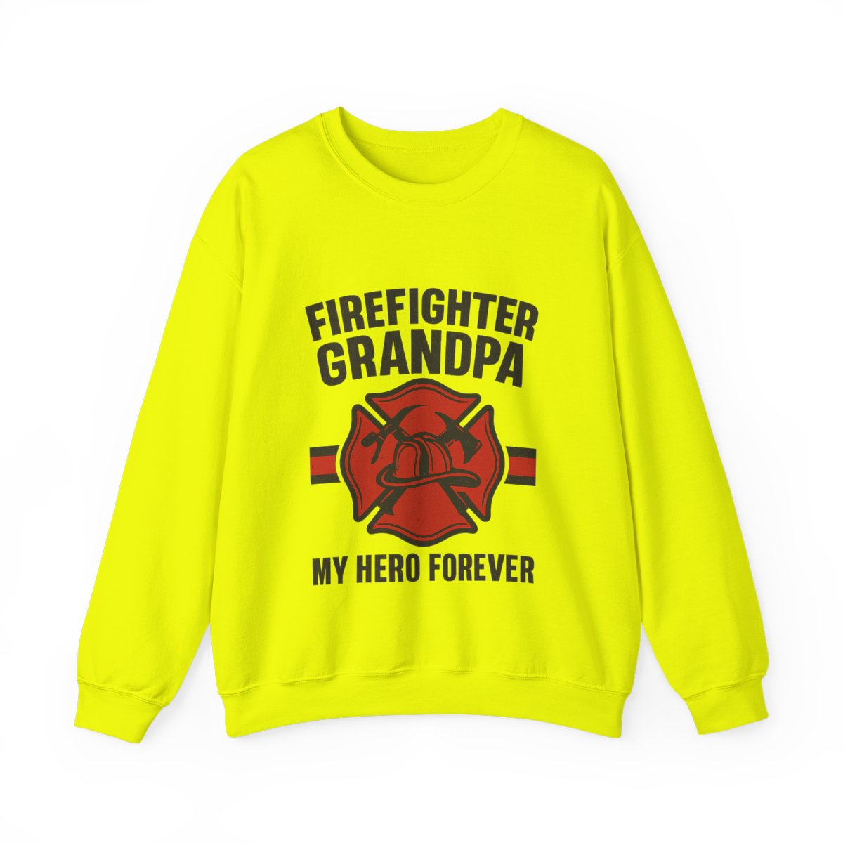 Firefighter Grandpa Sweatshirt My Hero Forever Gift Vintage Fire Station Badge Grandparents Day Fireman Grandfather Shirt