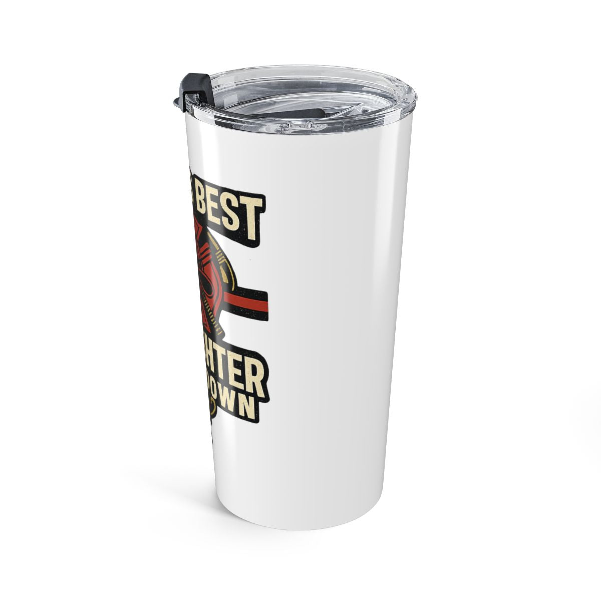 Firefighter Retirement Gift Tumbler | World's Best Firefighter Hands Down Trophy Design | Fire Department Appreciation Gift