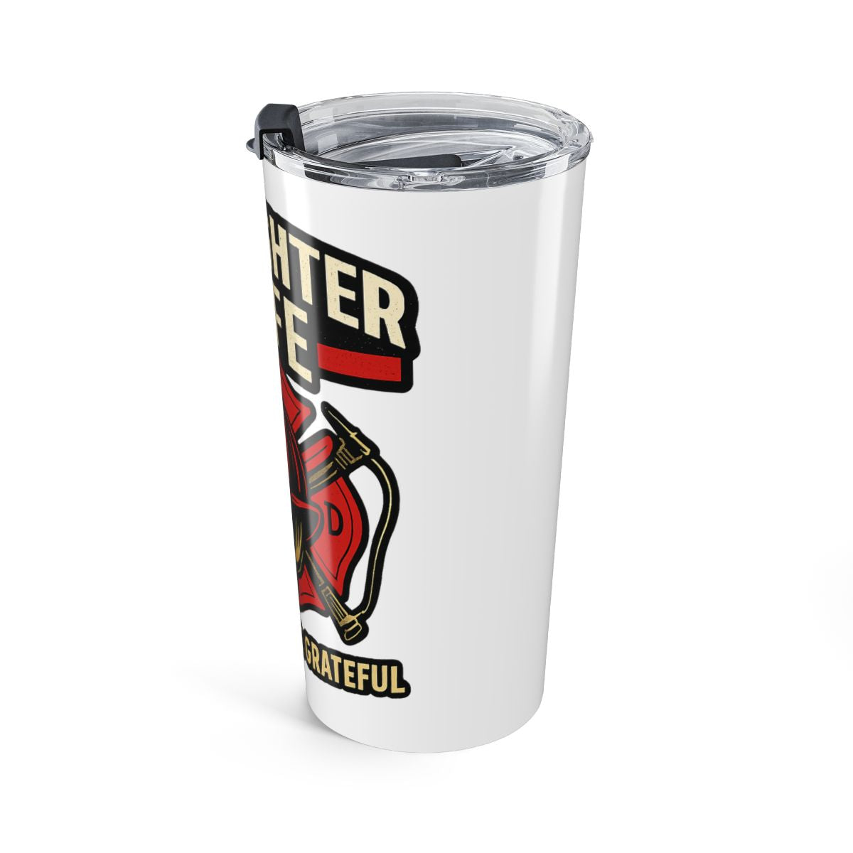 Firefighter Wife Tumbler Strong Brave Grateful Gift Maltese Cross Fire Wife Spouse Appreciation Travel Cup Fireman Wife Present