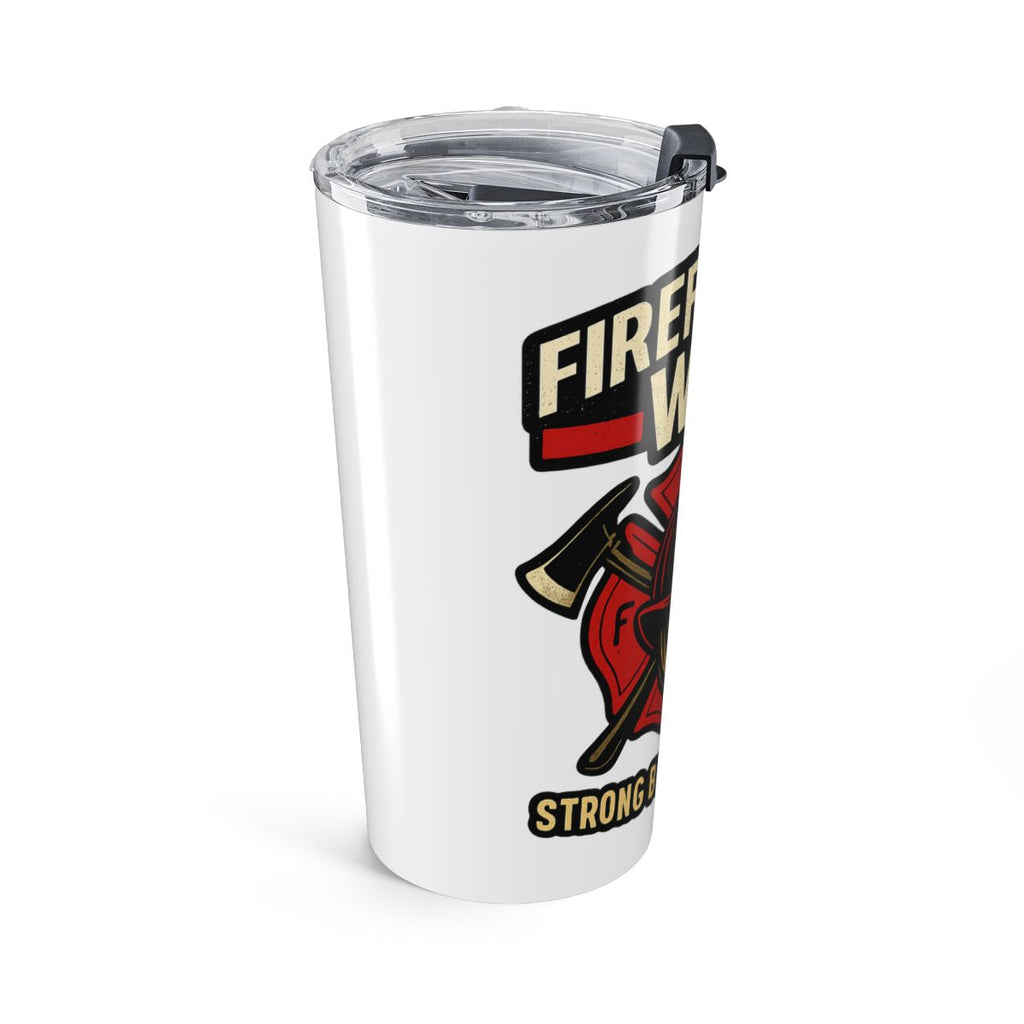 Firefighter Wife Tumbler Strong Brave Grateful Gift Maltese Cross Fire Wife Spouse Appreciation Travel Cup Fireman Wife Present