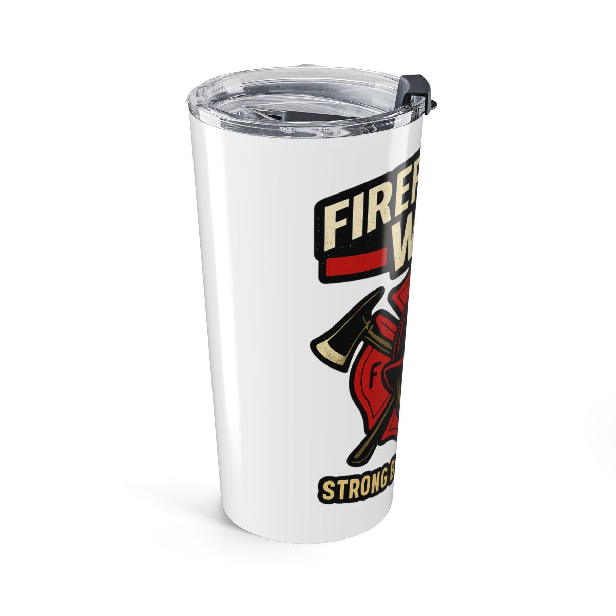 Firefighter Wife Tumbler Strong Brave Grateful Gift Maltese Cross Fire Wife Spouse Appreciation Travel Cup Fireman Wife Present