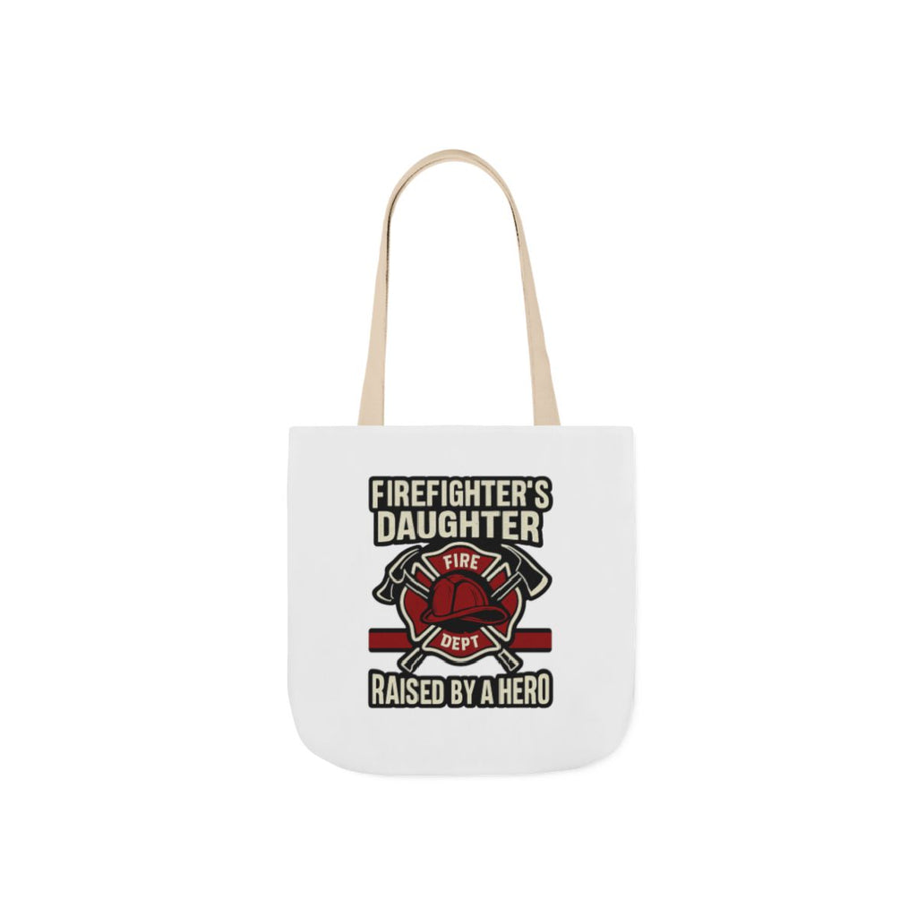 Firefighter's Daughter Raised By A Hero Tote Bag, Fire Dept Gift For Daughter, Firefighter Dad Appreciation, Birthday Gift