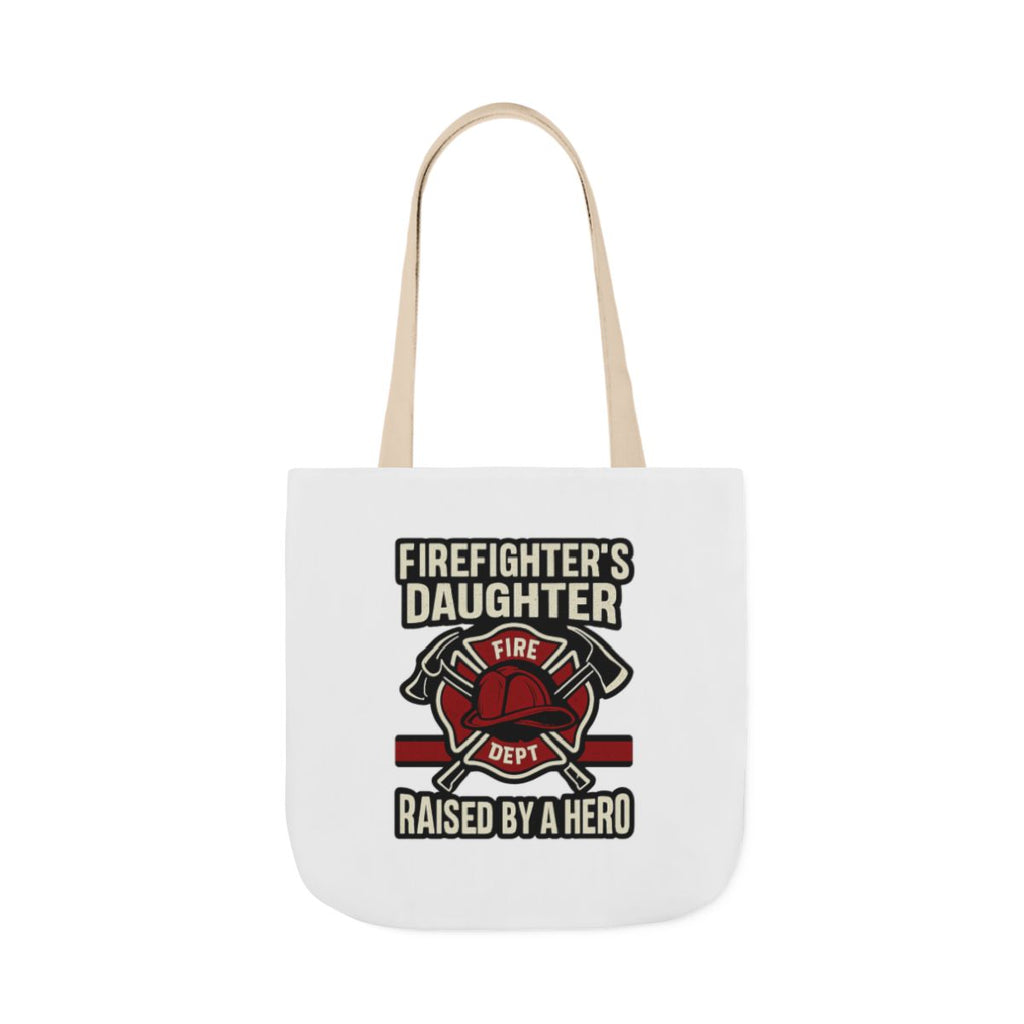 Firefighter's Daughter Raised By A Hero Tote Bag, Fire Dept Gift For Daughter, Firefighter Dad Appreciation, Birthday Gift