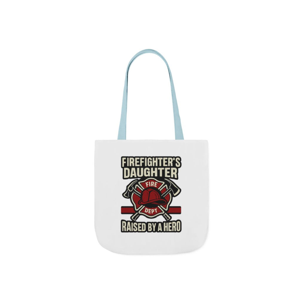 Firefighter's Daughter Raised By A Hero Tote Bag, Fire Dept Gift For Daughter, Firefighter Dad Appreciation, Birthday Gift