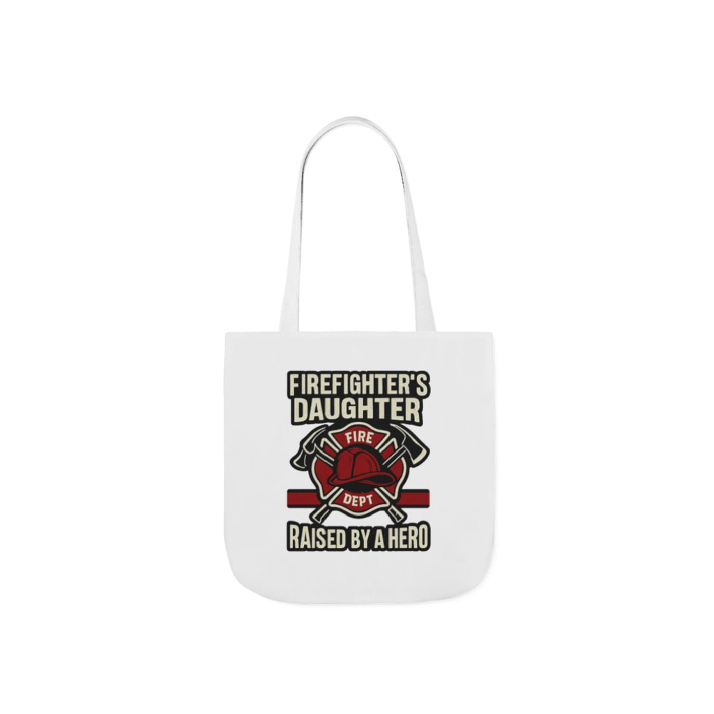 Firefighter's Daughter Raised By A Hero Tote Bag, Fire Dept Gift For Daughter, Firefighter Dad Appreciation, Birthday Gift