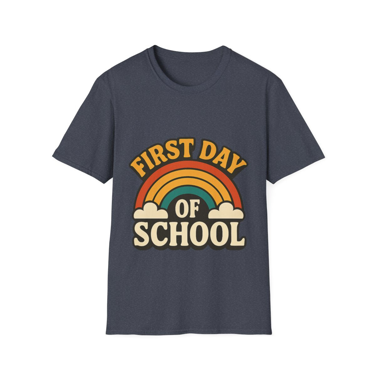 First Day of School Shirt Teacher Mom Gift Retro 70s Back to School Feels Vintage Rainbow Tee New Beginnings Fresh Start