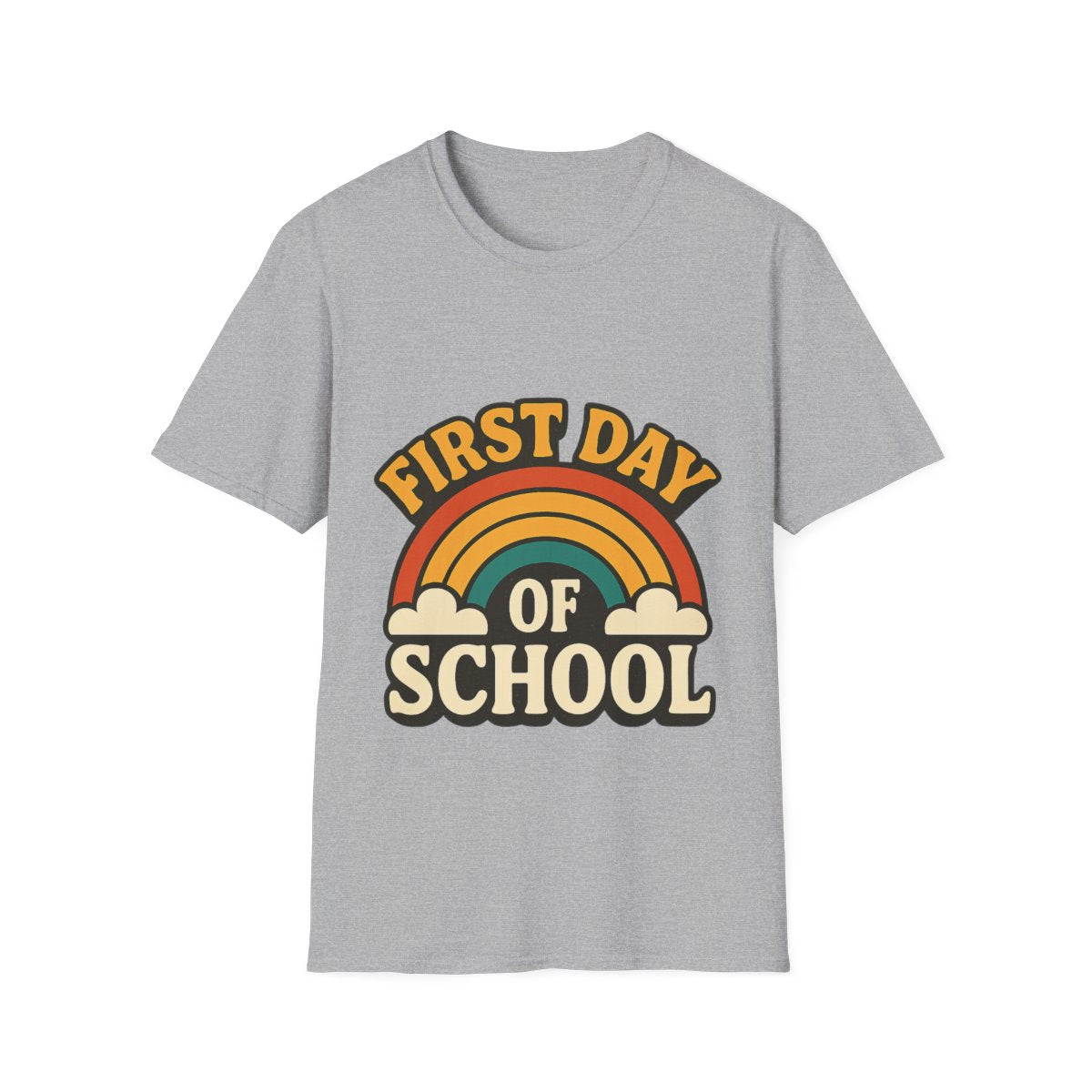 First Day of School Shirt Teacher Mom Gift Retro 70s Back to School Feels Vintage Rainbow Tee New Beginnings Fresh Start