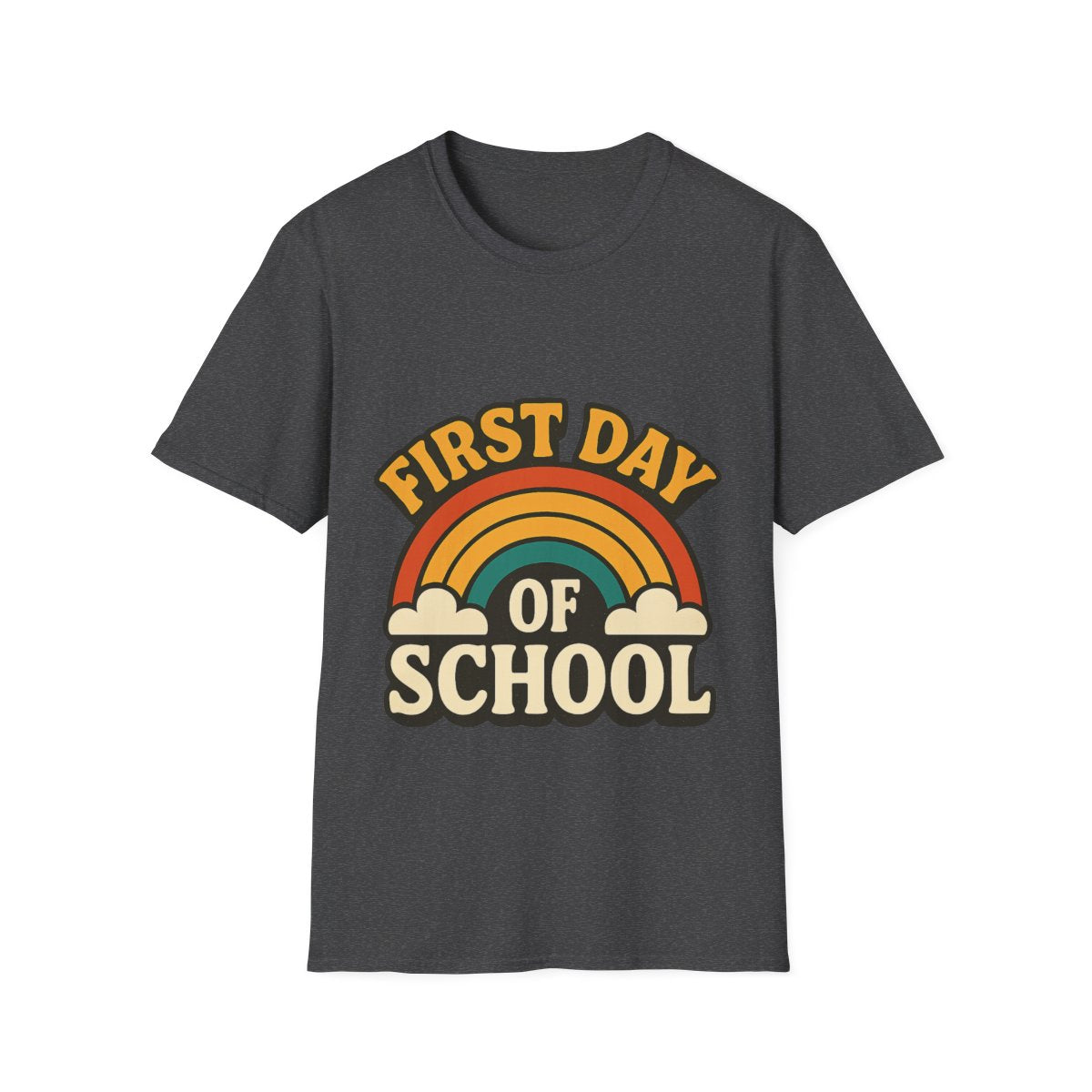 First Day of School Shirt Teacher Mom Gift Retro 70s Back to School Feels Vintage Rainbow Tee New Beginnings Fresh Start