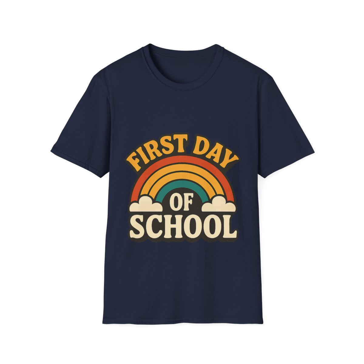 First Day of School Shirt Teacher Mom Gift Retro 70s Back to School Feels Vintage Rainbow Tee New Beginnings Fresh Start
