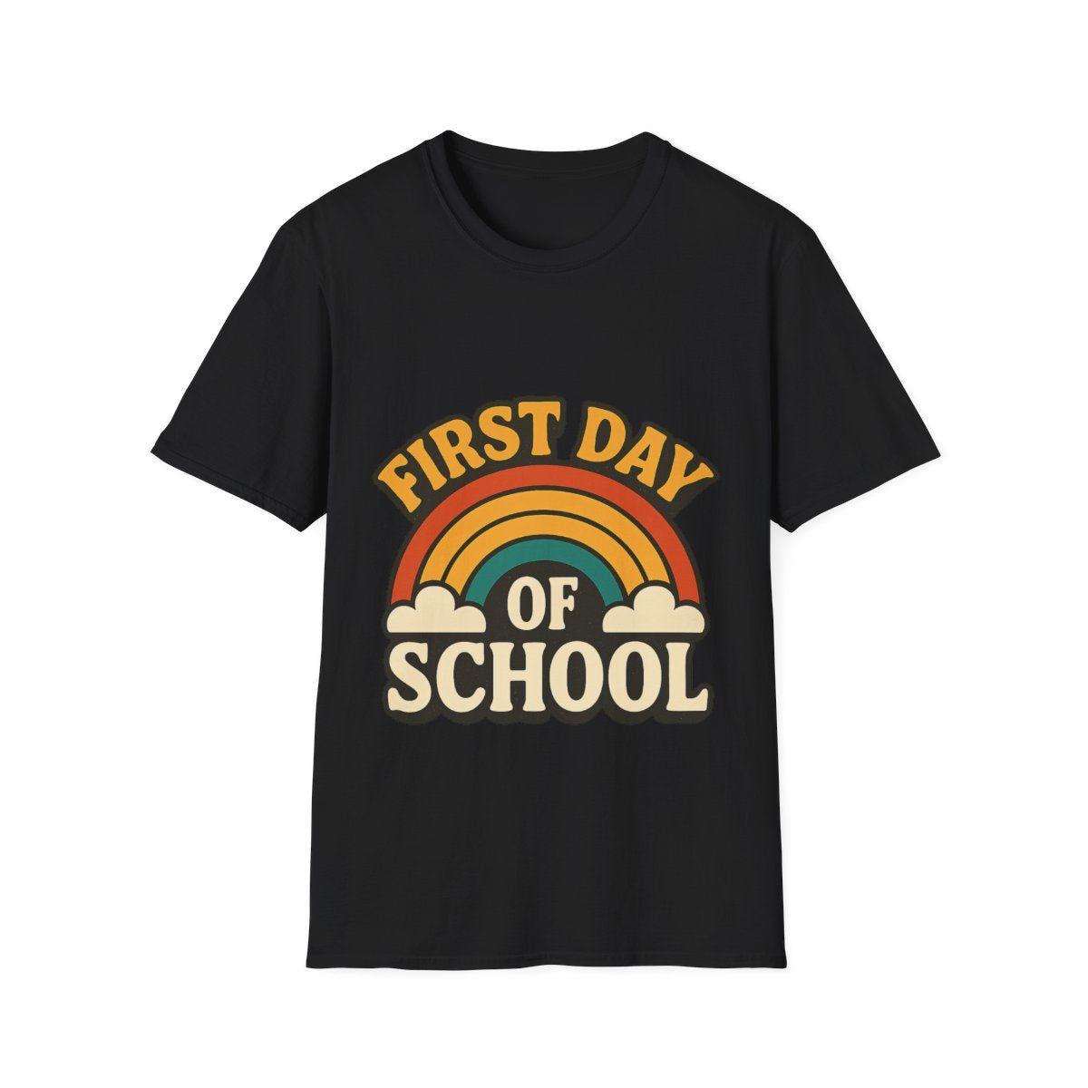First Day of School Shirt Teacher Mom Gift Retro 70s Back to School Feels Vintage Rainbow Tee New Beginnings Fresh Start