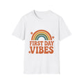First Day Vibes Shirt, Retro Back to School Shirt Kids, Groovy First Day of School Tee, Vintage 70s Rainbow Teacher Student Gift