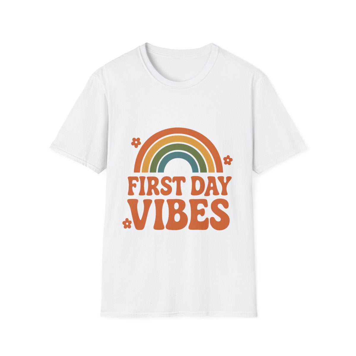 First Day Vibes Shirt, Retro Back to School Shirt Kids, Groovy First Day of School Tee, Vintage 70s Rainbow Teacher Student Gift