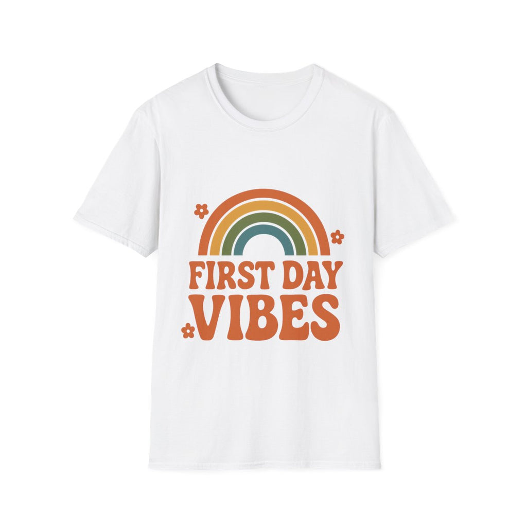 First Day Vibes Shirt, Retro Back to School Shirt Kids, Groovy First Day of School Tee, Vintage 70s Rainbow Teacher Student Gift