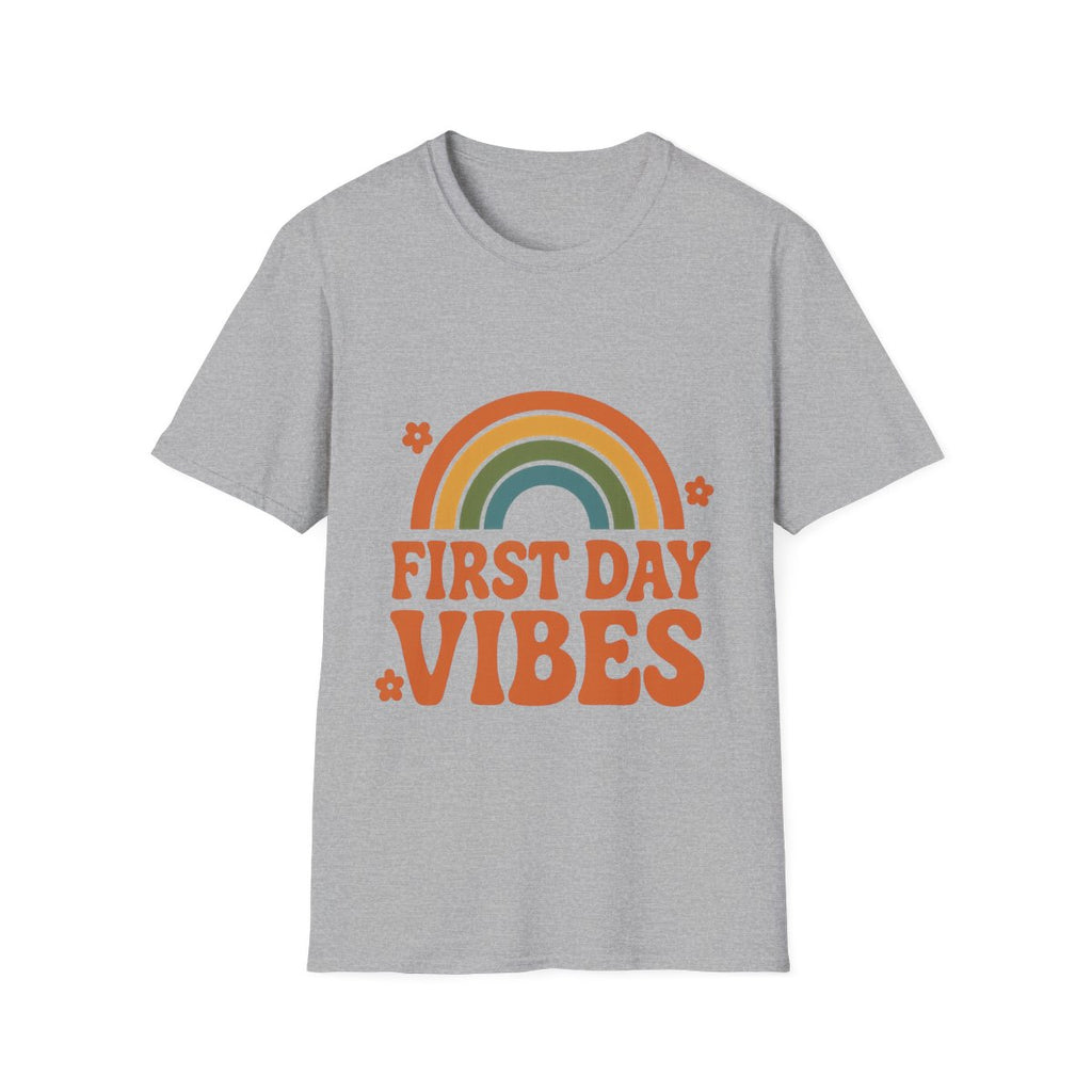 First Day Vibes Shirt, Retro Back to School Shirt Kids, Groovy First Day of School Tee, Vintage 70s Rainbow Teacher Student Gift