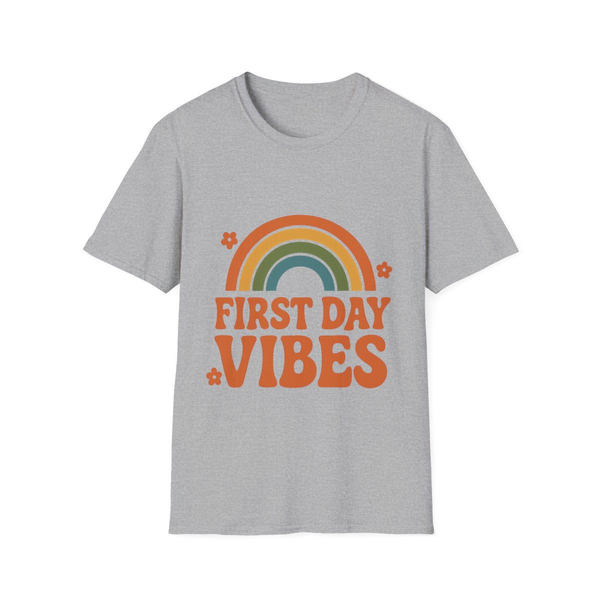 First Day Vibes Shirt, Retro Back to School Shirt Kids, Groovy First Day of School Tee, Vintage 70s Rainbow Teacher Student Gift