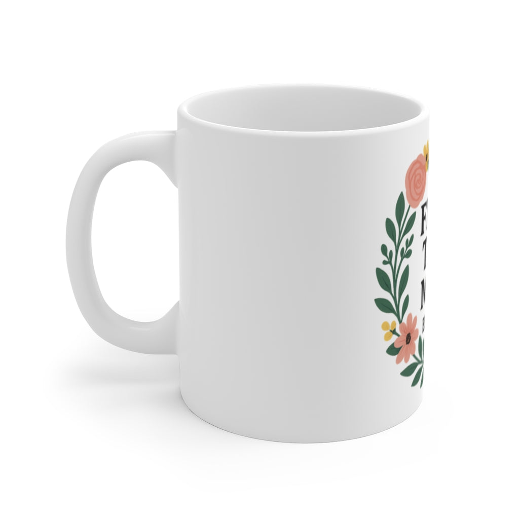 First Time Mom Est 2025 Mug Gift, New Mom Mug, Baby Shower Gift for Mom to Be, Floral Wreath Pregnancy Announcement Coffee Mug