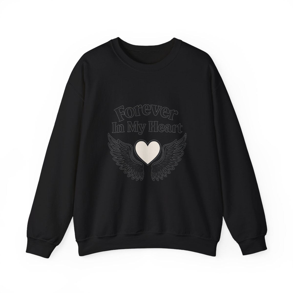Forever In My Heart Memorial Sweatshirt Angel Wings Sympathy Gift Remembrance Clothing Loss of Loved One Grief Support Comfort