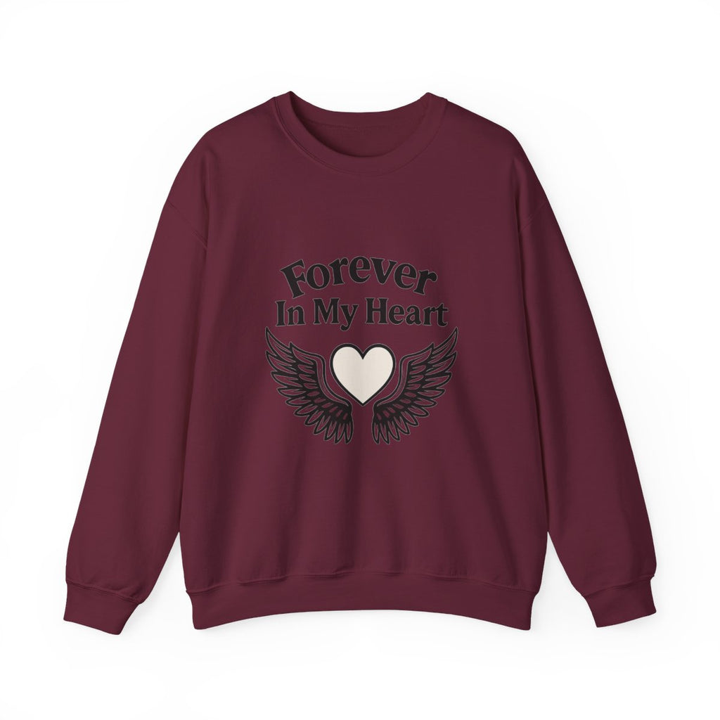 Forever In My Heart Memorial Sweatshirt Angel Wings Sympathy Gift Remembrance Clothing Loss of Loved One Grief Support Comfort